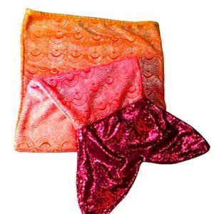 Mermaid Sequin Blanket pink Orange Yellow